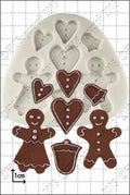 Gingerbread People Silicone Mould — Festive Figures & Christmas Accents by FPC Sugarcraft