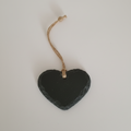 Single slate heart tag with jute loop